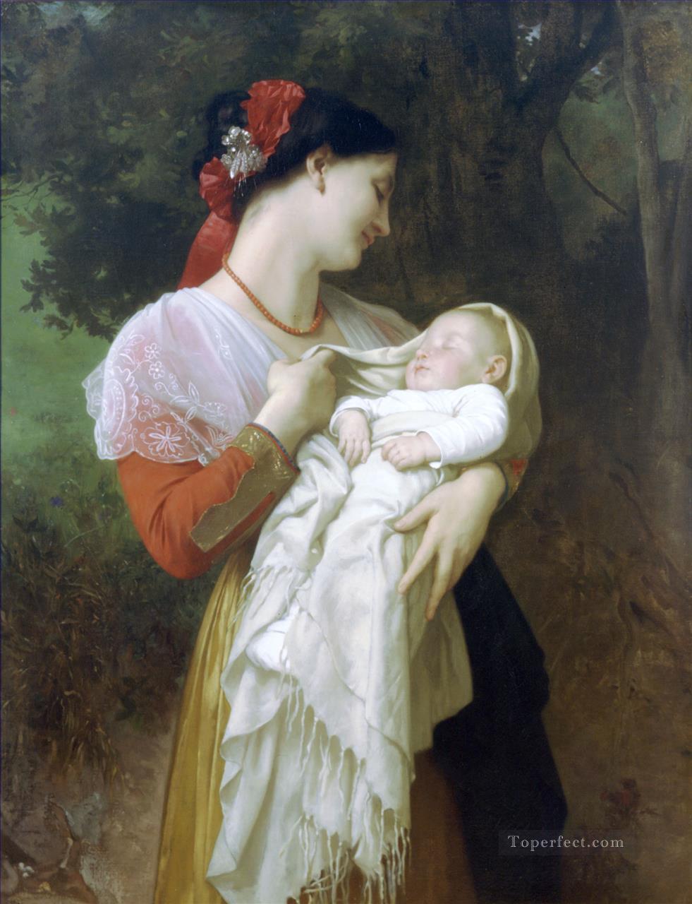 Admiración Maternelle Realismo William Adolphe Bouguereau Pintura al óleo